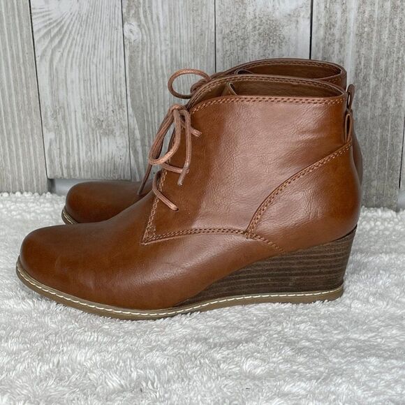 Pesaro Felicity Brown Wedge Ankle Boots Size 7 - Picture 5 of 9